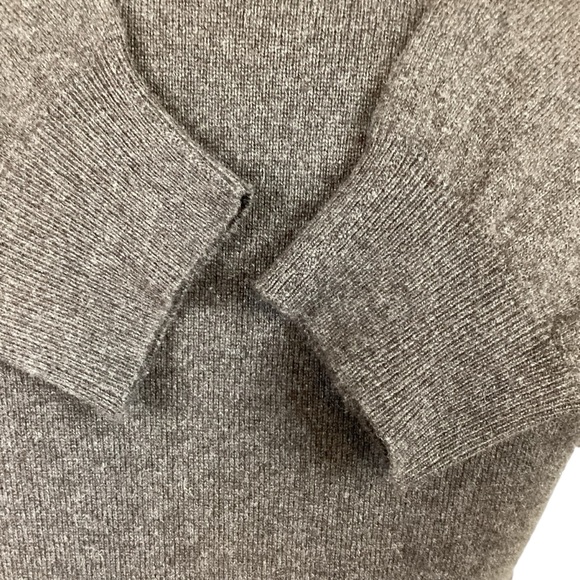 Joseph & Lyman Herringbone Cashmere V Neck Sweater Brown - Picture 8 of 11